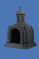 Candleholder in church shape, black