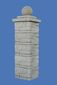 Concrete fence and gate columns with the stone texture