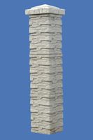 Concrete fence columns with the stone texture